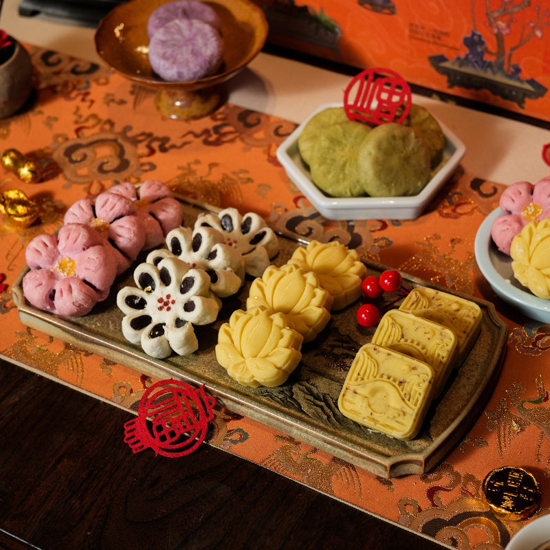 Assorted traditional Chinese pastries inside Zhiweiguan Chinese New Year gift box